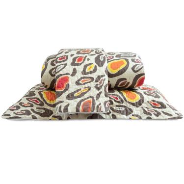 Imagem de Cobre Leito Casal Padrão Bouti Basic Estampado 180 Fios 3 Peças - Maxi Onça