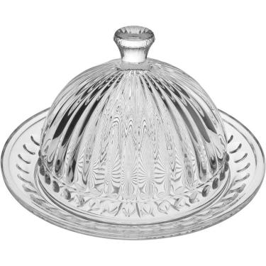 Imagem de Queijeira 13X20X20Cm Vidro Transp Com Tampa