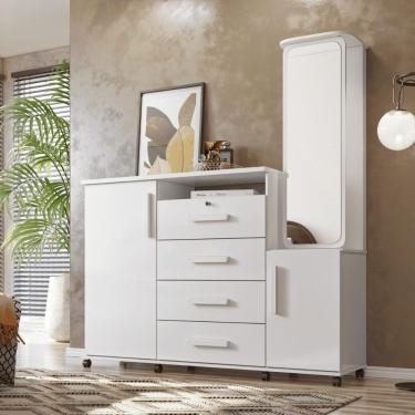 Imagem de Comoda Multiuso Coreia Branco Brilho