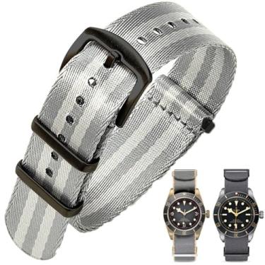 Imagem de Aoeiwv Pulseira de relógio de nylon balístico militar de 20 mm, 22 mm, com fivela pesada, macia, durável, impermeável, pulseira de reposição de nylon premium para homens e mulheres
