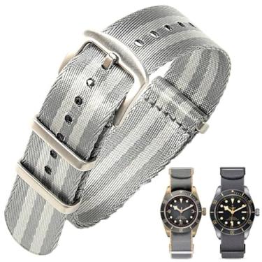 Imagem de Aoeiwv Pulseira de relógio de nylon balístico militar de 20 mm, 22 mm, com fivela pesada, macia, durável, impermeável, pulseira de reposição de nylon premium para homens e mulheres