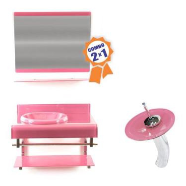 Imagem de Combo 2 em 1 - Gabinete 70cm Espanha + Torneira Ibiza - EKASA, Rosa