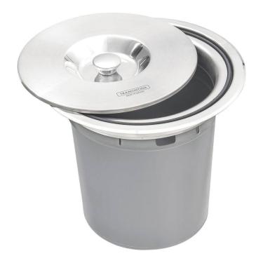 Imagem de Lixeira Tramontina Clean Round De Embutir 5l Redonda Inox
