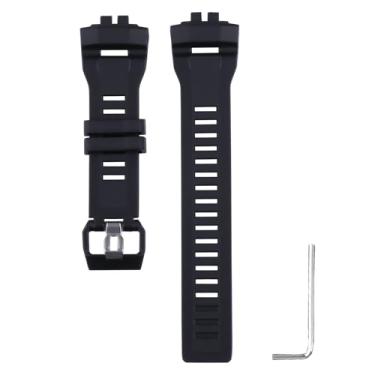 Imagem de Czjiaqh Pulseira de relógio masculina de resina compatível com Casio 10631654 GBD200-1 GBD-200SM-1A6 para esportes ao ar livre, acessórios de borracha, pulseiras e correntes de relógio (preto)