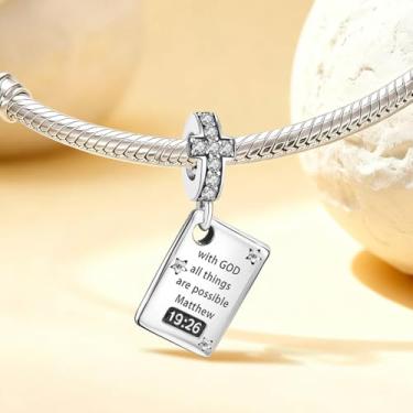 Imagem de 1 peça de berloque de prata elegante para mulheres, faça você mesmo e roupa diária combinando joias decoração presente para mamãe, 7.87*20.5mm, Prata, Sem Pedra Preciosa