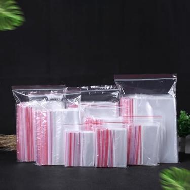 Imagem de 100 peças de sacos plásticos transparentes com zíper impermeável, organizador de bolsa de armazenamento autovedante para joias, 100 peças - 9 cm x 13 cm, 3.54 inches x 5.12 inches