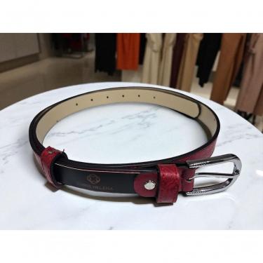 Imagem de Cinto Feminino Social Casual Top Fivela Prata Chris Helena Vermelho