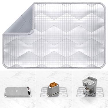 Imagem de Jripae Tapete resistente ao calor, 60 cm x 38 cm — Protetor de bancada dobrável para aquecedores de alimentos, fritadeiras de ar, fornos de torradeira e cafeteiras | Reduz a transferência de calor em