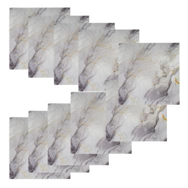 Imagem de Placa Adesiva Marmore Falso Autocolante Papel Parede Kit 10 Uni Decoraçao Sala Cozinha Banheiro Reforma Obra Casa