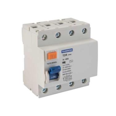 Imagem de Disjuntor Dr Tetrapolar 40a-30ma Tramontina - Proteção Elétrica Residencial