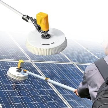 Imagem de Limpeza de painel solar fotovoltaico elétrico, kit de limpeza de painel solar com haste de extensão, escova macia profissional de longo alcance para limpeza de painel solar, equipamento de limpeza