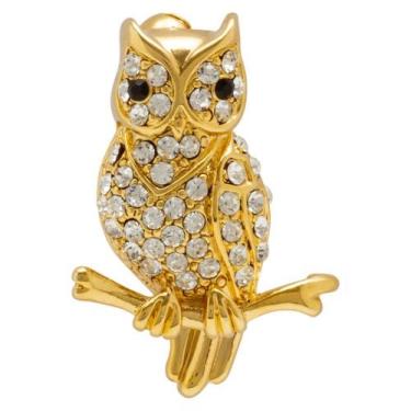 Imagem de Broche Strass Coruja BRG0047 - Akasaki, Dourado