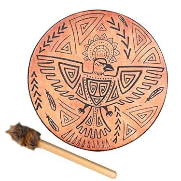 Imagem de Generic Tambor Xamânico Vintage Redondo, Instrumento para Amantes de Música Xamânica, Tambor Artesanal para Decoração de Presente de Escritório Interno (Genericp2g14o0fzt-230106GW02-2)