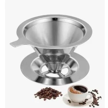 Imagem de Coador de Café Inox 101 – Filtro Reutilizável em Aço Inoxidável de Malha Fina, Sustentável, Econômico, Sem Papel, Premium