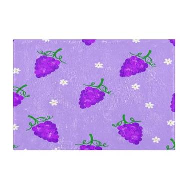 Imagem de Burbuja Tapete de banho de uva, tapete de banheiro absorvente extra macio com suporte antiderrapante para banheiro, banheira, chuveiro, 41 x 61 cm