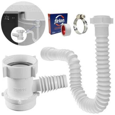 Imagem de Adaptador Máquina Lavar Louça + Sifão Sanfonado Universal + - Astra