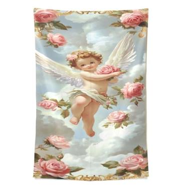 Imagem de STAYTOP Tapeçaria Love Cupid Wall Hnaging Tapeçarias para decoração de casa decoração de dormitório sala de estar quarto tapete de parede (60×40in)