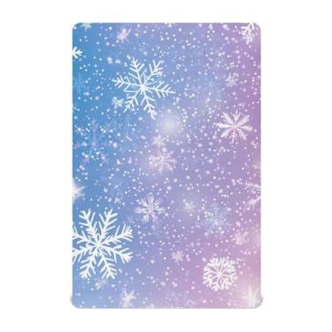 Imagem de CEBUGI Lençol de berço elástico para bebês, meninos, meninas, estrelas e flocos de neve, portátil, pacote N Play, lençol com elástico para crianças, material neutro, ultra macio, colchão infantil