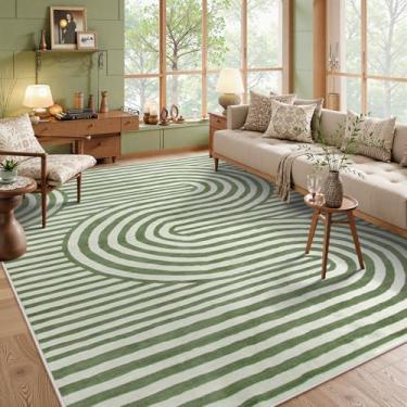 Imagem de Lahome Tapetes modernos de 20 x 25 cm, tapetes verdes macios antiderrapantes para sala de estar, tapete ultrafino para quarto lavável, resistente a manchas, tapete grande para escritório, sala de