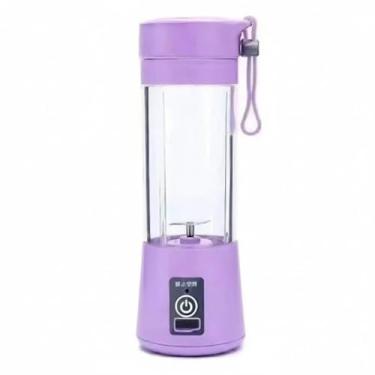 Imagem de Mini Liquidificador Portátil USB Recarregável 380ml – Juice Cup Roxo, Mixer para Suco, Vitamina e Shake, Lâminas Inox, Portátil para Academia, Trabalho e Viagens