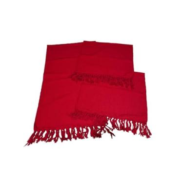 Imagem de Kit Passadeira Tapete Para Cozinha De Tear 3 Peças(Vermelho Liso)