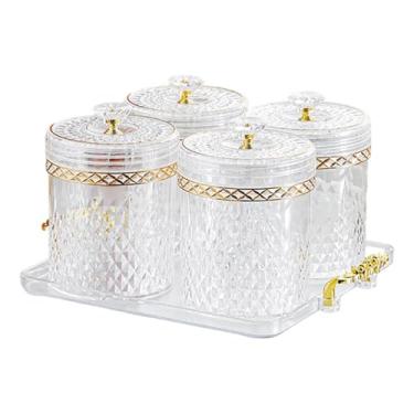 Imagem de SiaBiced Organizador de Alimentos e Profissional com Gaveta para Grãos de Café, Suporte Multifuncional para Temperos e Potes com Bandeja - Utensílio, Claro