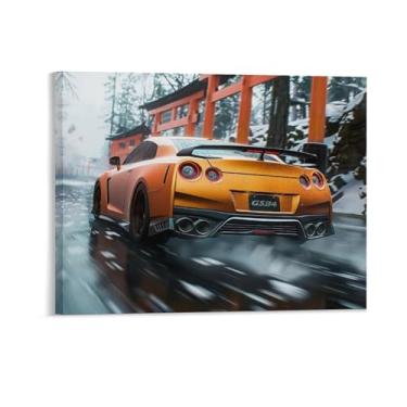 Imagem de HouLaiZhe Drift Sports R35 Jdm Car Cool Posters Tela Estética Decoração de Quarto Pintura de Parede Impressões Sala de Galeria Decoração de Parede para Quarto Sala de Estar Escritório 16 x 20