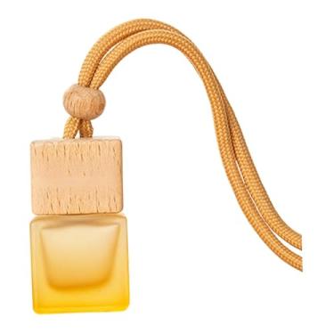 Imagem de Ｂｅｓｇａ Frasco difusor de aromatizador de carro para pendurar, frasco de perfume, 8ml, de vidro vazio para óleo essencial, pingente para decoração de carro e, Amarelo