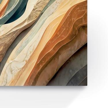 Imagem de Quadro Decorativo Abstrato em Tons Terrosos e Azuis, Arte Moderna para Parede, 60x40 cm