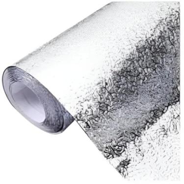 Imagem de Adesivo Metálico à Prova D'Água Multiuso, Papel de Parede Autoadesivo Alumínio, Protetor para Cozinha Fogão Armários, Acabamento Prateado Brilhante
