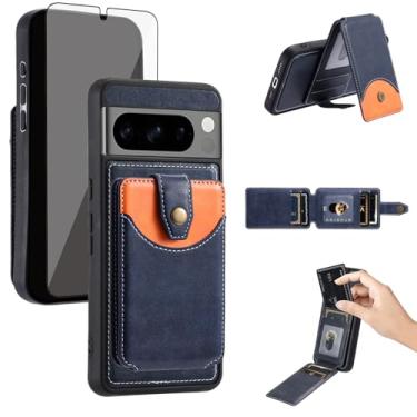 Imagem de Asuwish Capa de celular para Google Pixel 8 Pro 5G, capa de celular compatível com protetor de tela de vidro temperado Magsafe, suporte fino, suporte para cartão de crédito, Pixel8Pro, Pixel8, XL