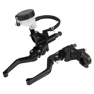 Imagem de LUGU Alavanca da bomba de embreagem do freio da motocicleta com reservatório do cilindro mestre hidráulico conjunto 7/8'' pistão universal CNC