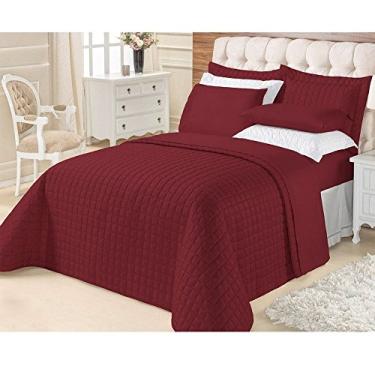 Imagem de Kit Cobre Leito King Top Line Microfibra 180 Fios 3 Peças Vinho - Vilela Enxovais