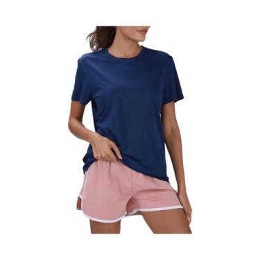 Imagem de Camiseta Esportiva Feminina Roxa De Secagem Rápida Ultraleve Com Manga