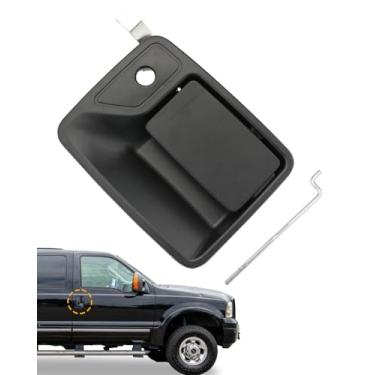 Imagem de Maçaneta de porta externa de metal, compatível com Ford F-250 F-350 F-450 F-550 Super Duty 1999-2016, lado dianteiro direito do passageiro com orifício para chave | Ford Excursion & More 2000-2005