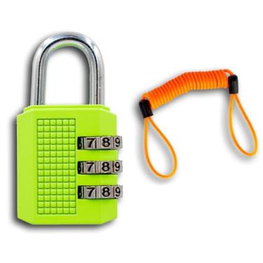 Imagem de Cadeado de combinação de viagem com cabo extensível para bagagem e bolsas