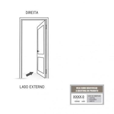 Imagem de Porta de Giro Madeira Duraplac Branca com Batente de Aço Riobras Pronta 215cmx75cm Branco