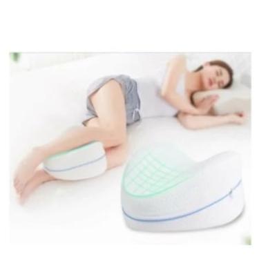 Imagem de Travesseiro de Perna com Espuma de Memória, Suporte para Quadris e Joelhos, Capa Lavável, Branco