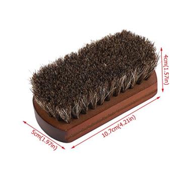Imagem de Generic Escova de Limpeza para Polimento de Sapatos Com Base de Madeira para Botas Sapatos de Couro Remoção de Poeira e Sujeira Acessório de Sapato Escova de Cabelo de Cavalo de 4,21" para Cuidados