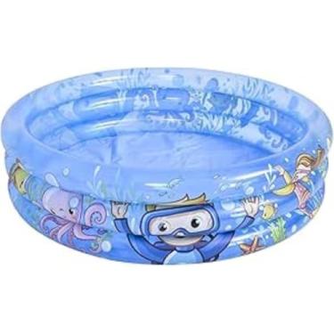 Imagem de Piscina Infantil Inflável Design Submarino 180L Redonda Azul para Água e Bolinhas
