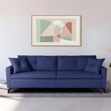 Imagem de Sofá 230cm Pés Mel Viena Sofani Azul