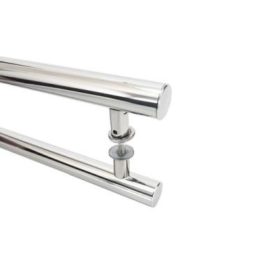 Imagem de Puxador Porta Pivotante Duplo Inox Tubular 40cm - DECORPLACE, Polido B