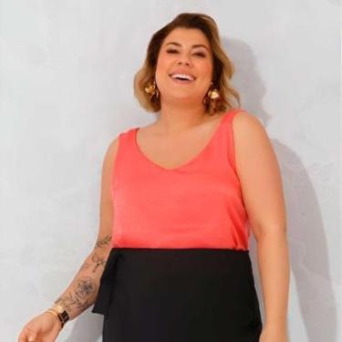 Imagem de Blusa Feminina Alça Grossa Plus Size Sunshine Lisa-Feminino
