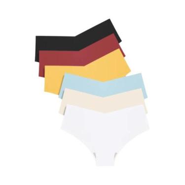 Imagem de Calcinhas Femininas 6PCS Sem Costura Em Seda Gelada Ultra Fina Com Cin