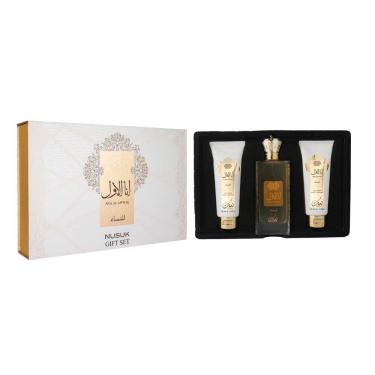 Imagem de Kit Perfume Ana Al Awwal Golden Nusuk Edp Feminino 100ml + Shower Gel 100ml + Body Lotion 100ml
