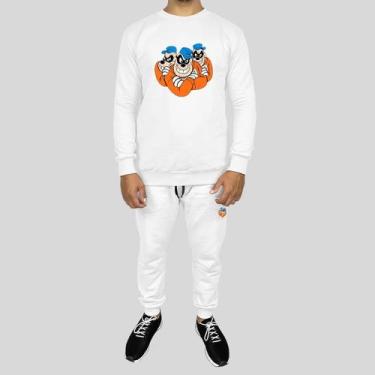 Imagem de Conjunto Calça e Blusa Moletom Careca Sem Capuz Algodão Estampado Brot