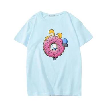 Imagem de Camiseta Oversized Branca Disney Simpson Blusa De Verão Manga Curta To