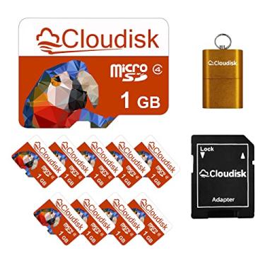Imagem de Cloudisk Pacote com 10 cartões micro SD Parrot-Prime 1GB Flash Memory Card C4 com adaptador SD, leitor de cartão (1GB)