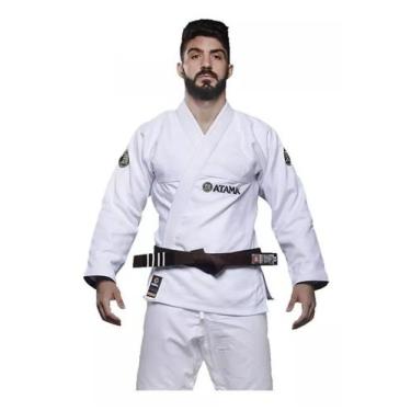 Imagem de Kimono Classic Branco Jiu Jitsu Trançado BJJ Atama, Branco, A3, Unisse