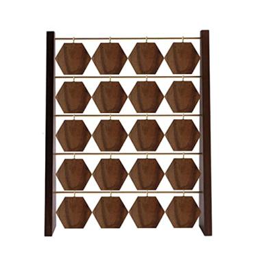 Imagem de x3anggyt5 Elegante organizador de brincos de madeira, suporte de 18/40 furos, torre para fotografia, adereços de fotografia de varejo, organizador de cor de carvalho (grande)